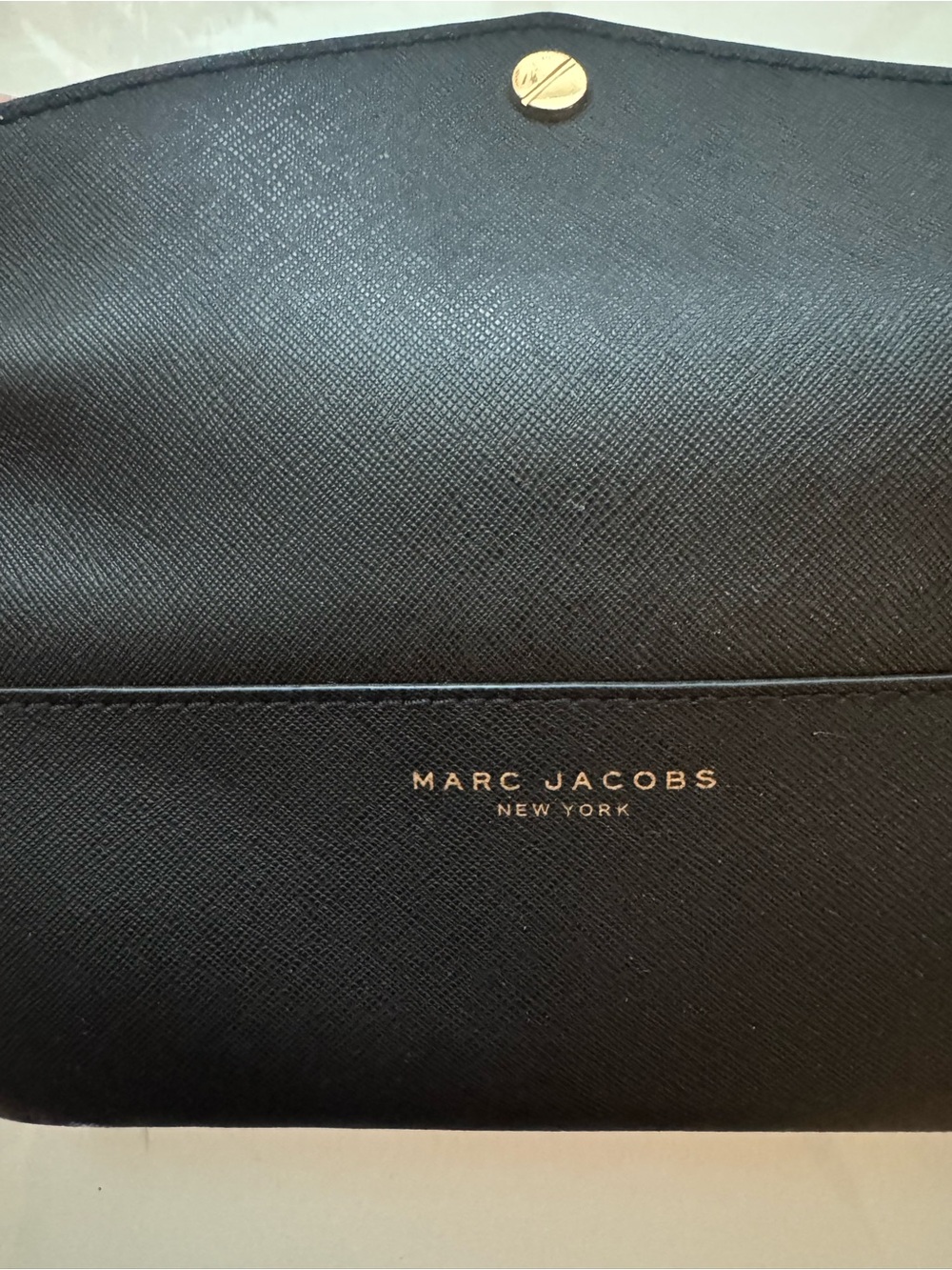 Marc Jacobs Black Envelope Wallet with Gold Snap - Picture 3 of 7
